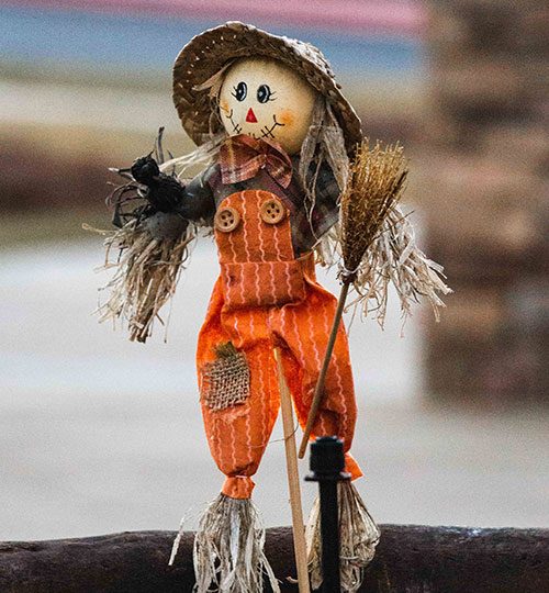 cute scarecrow for Pumpkin Patch at Prior Creek Farms